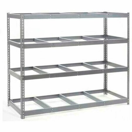 GLOBAL INDUSTRIAL 4 Level, Bulk Storage Rack, Starter, 96inW x 24inD x 84inH, No Deck 255106GY